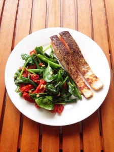 Salmon and Semi Dried Tomato Salad